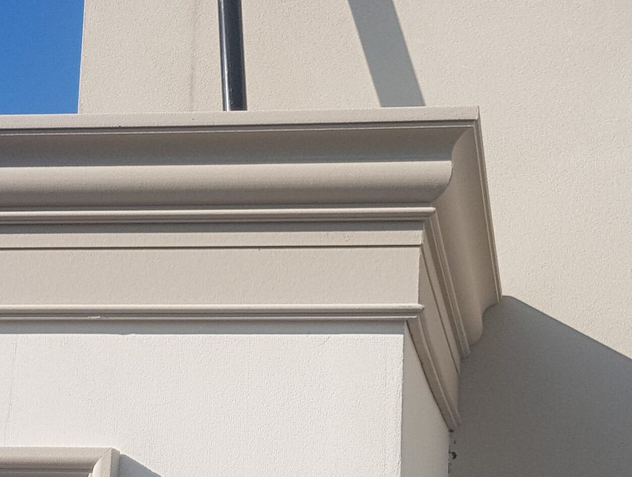 Detailed exterior mouldings installed at Dowth